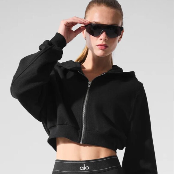 ALO Yoga Tops - ALO Yoga - Sweet Escape zip cropped hoodie - Sz S